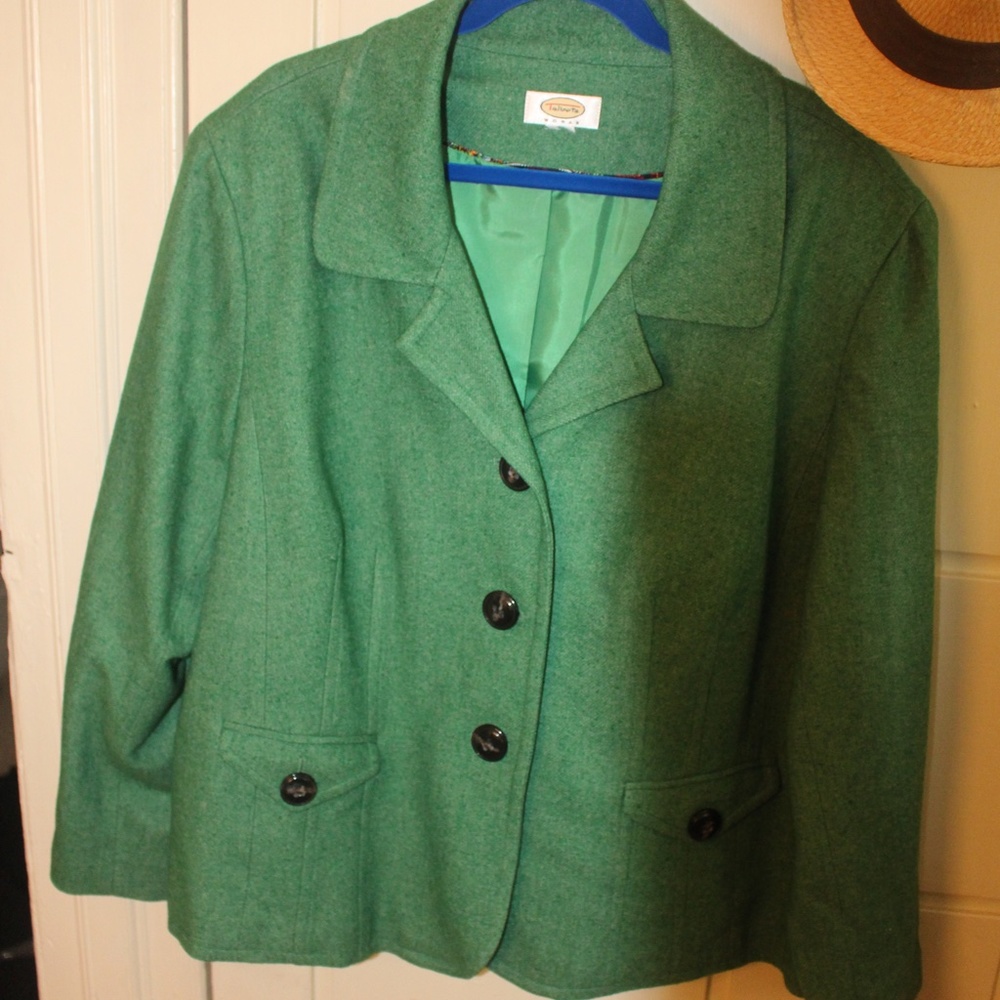 Talbots women's plus green blazer